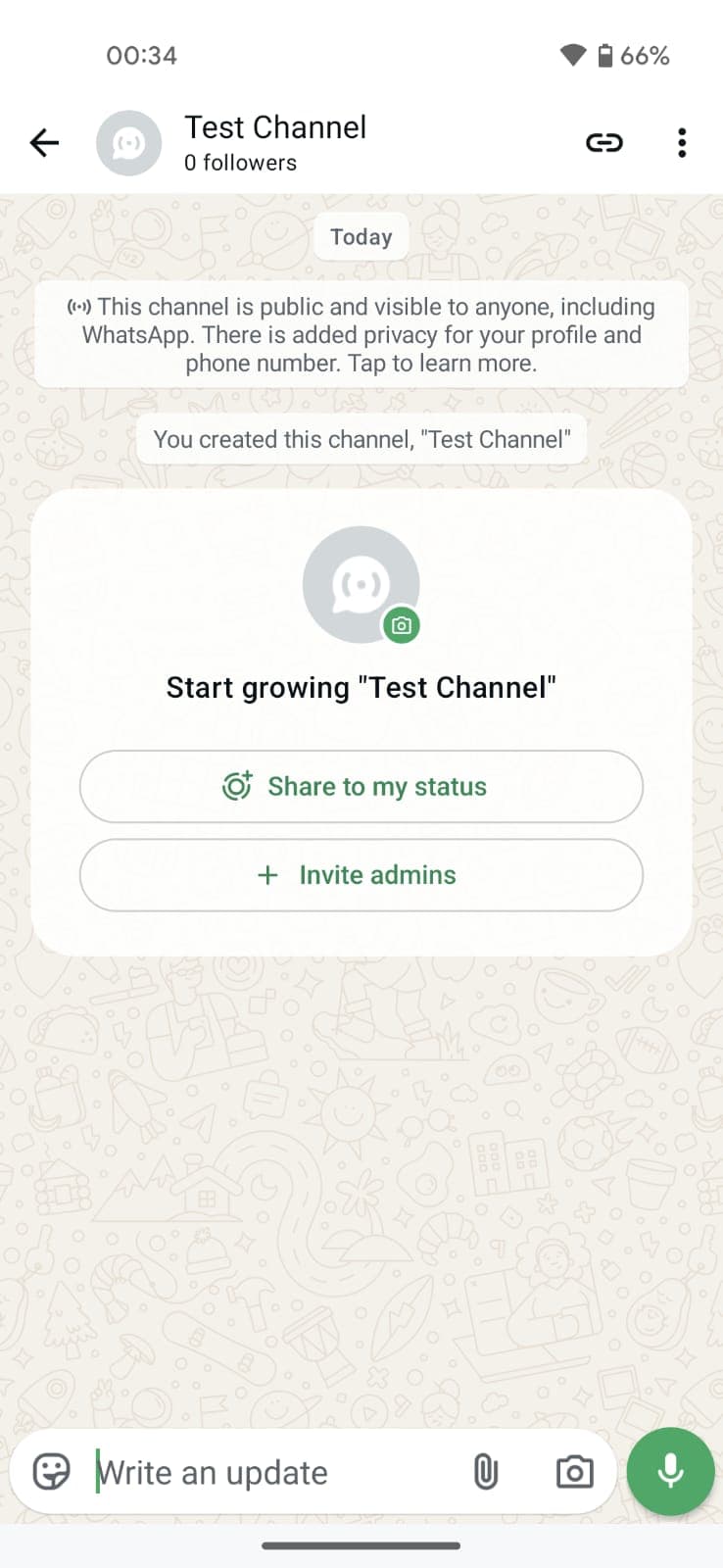 Channel created successfully on Android