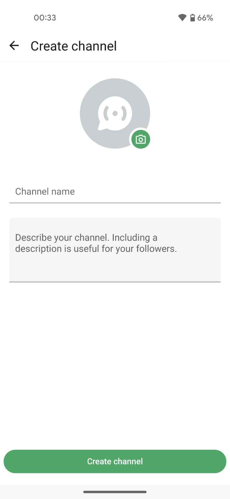 Adding channel details on Android