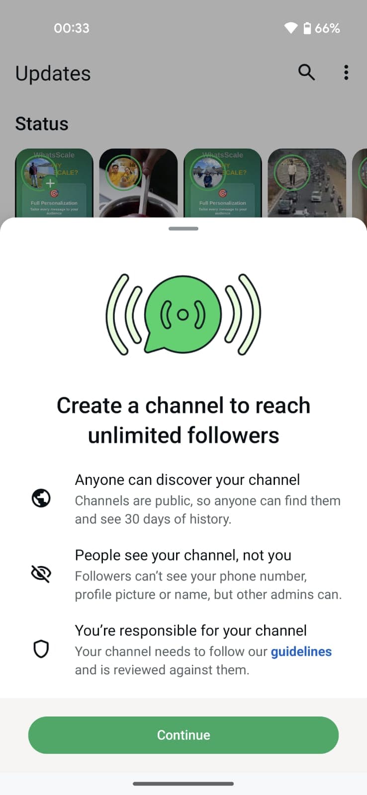 Entering channel name on Android